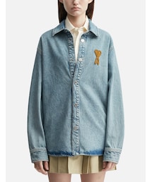 Blue Cotton Knitted Ami De Coeur Overshirt