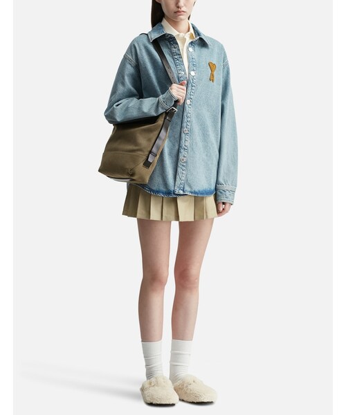 ami（アミ）の「Blue Cotton Knitted Ami De Coeur Overshirt（その他・メンズ・other・XS/S/M/L）」の4枚目の写真