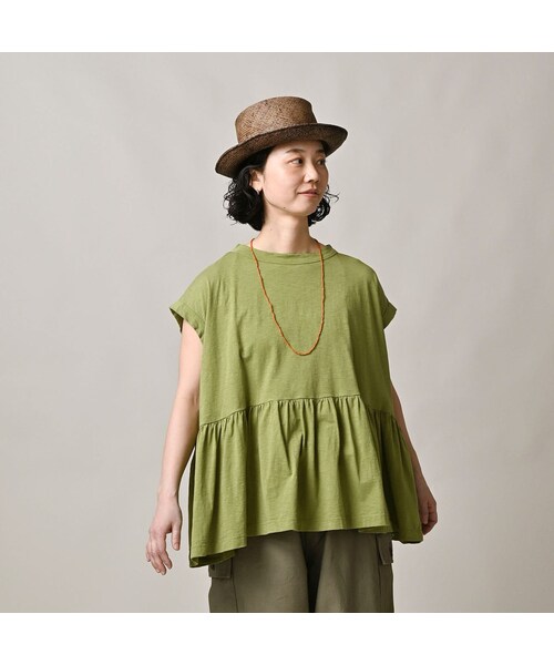 45R(フォーティファイブアール)の「ONEONE 宝物の天竺ギャザーMキャミ(トップス・レディース・61-ミドリ/63-ミドリ/64-ミドリ/82-シガー/83-シガー/85-シガー/84-シガー/81-シガー/62-ミドリ/54-アカ/53-アカ・00-フリー)」の14枚目の写真