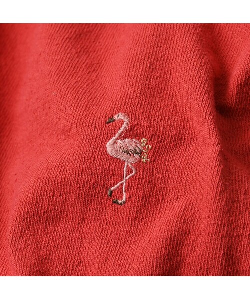 45R（フォーティファイブアール）の「ONEONE 宝物のMキャミ（トップス・レディース・52-アカ(フラミンゴ刺繍)/77-シロ×ネイビー/81-シガー(ハチ刺繍)・00-フリー）」の16枚目の写真