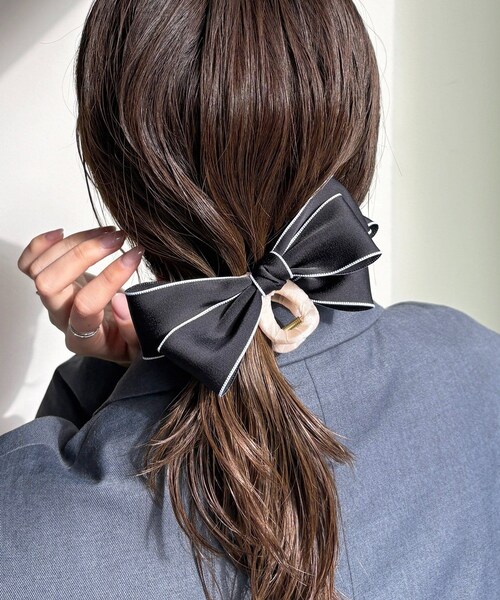 Lattice（Lattice）の「バイカラーリボンクリップ（バレッタ/ヘアクリップ・レディース・ピンク/ブルー/グリーン/ブラック・FREE）」の2枚目の写真