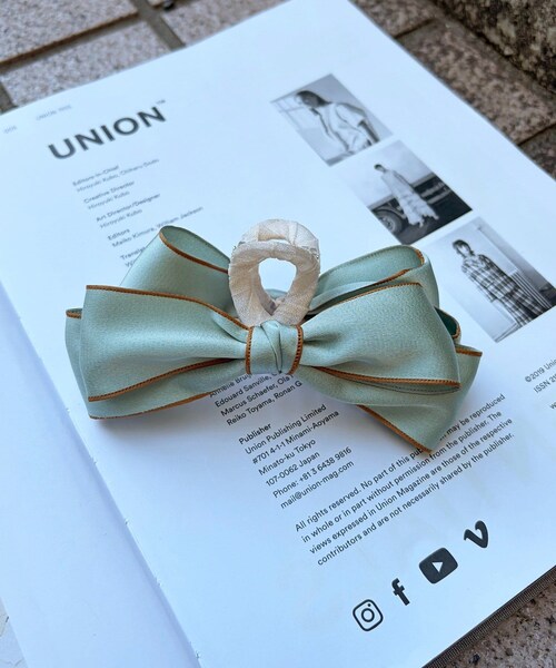 Lattice（Lattice）の「バイカラーリボンクリップ（バレッタ/ヘアクリップ・レディース・ピンク/ブルー/グリーン/ブラック・FREE）」の4枚目の写真