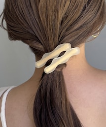 Lattice | チェックうねうねクリップセット(4P)(バレッタ/ヘアクリップ)