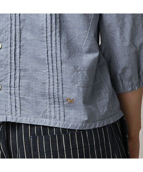 45R（フォーティファイブアール）の「バチストのピンタックレースブラウス（その他・レディース・72-ブルーミニ千鳥/92-クロ・02-M/03-L）」の11枚目の写真