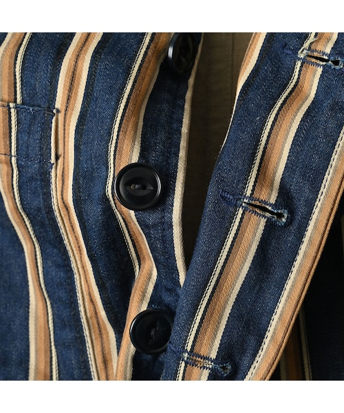 45R（フォーティファイブアール）の「いろいろヒッコリーの908ベスト（ジャケット/アウター・レディース・76-ヘリンボンヒッコリー 濃/77-デニムピンヒッコリー 濃/78-サテンヒッコリー 濃・01-XS/02-S/03-M/04-L）」の20枚目の写真