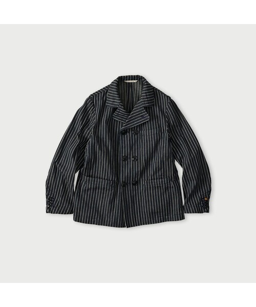 45R（フォーティファイブアール）の「いろいろヒッコリーの908マノロジャケット（ジャケット/アウター・レディース・76-ヘリンボンヒッコリー 濃/77-デニムピンヒッコリー 濃/78-サテンヒッコリー 濃・01-XS/02-S/03-M/04-L）」の2枚目の写真