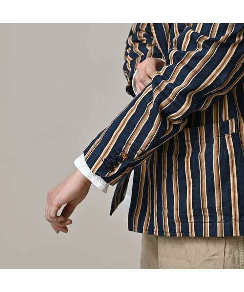 45R（フォーティファイブアール）の「いろいろヒッコリーの908マノロジャケット（ジャケット/アウター・レディース・76-ヘリンボンヒッコリー 濃/77-デニムピンヒッコリー 濃/78-サテンヒッコリー 濃・01-XS/02-S/03-M/04-L）」の18枚目の写真