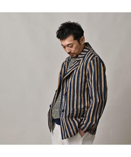 45R（フォーティファイブアール）の「いろいろヒッコリーの908マノロジャケット（ジャケット/アウター・レディース・76-ヘリンボンヒッコリー 濃/77-デニムピンヒッコリー 濃/78-サテンヒッコリー 濃・01-XS/02-S/03-M/04-L）」の14枚目の写真