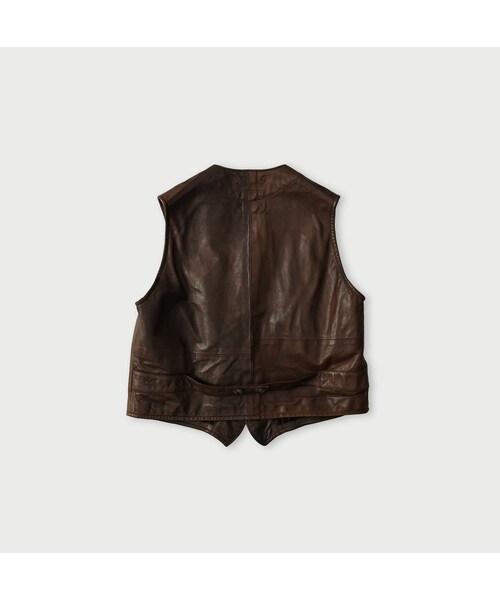 45R（フォーティファイブアール）の「ホースレザーの908ベスト（ジャケット/アウター・レディース・85-こげ茶・02-S/04-L）」の2枚目の写真