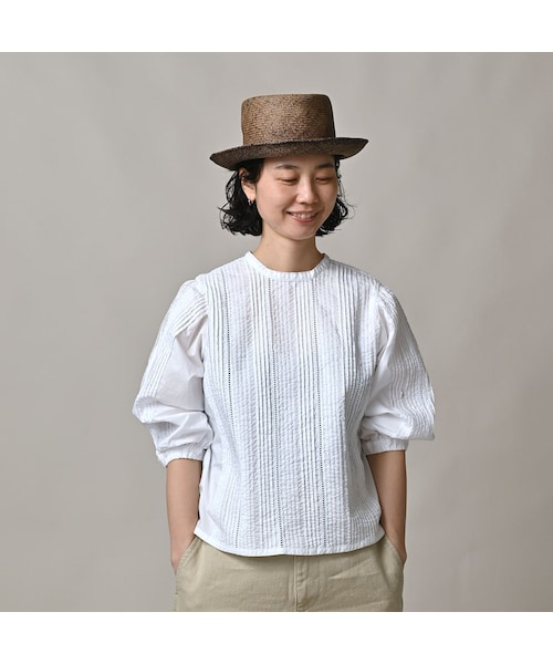 45R（フォーティファイブアール）の「バチストのピンタックレースブラウス（その他・レディース・02-白・02-M/03-L）」の4枚目の写真