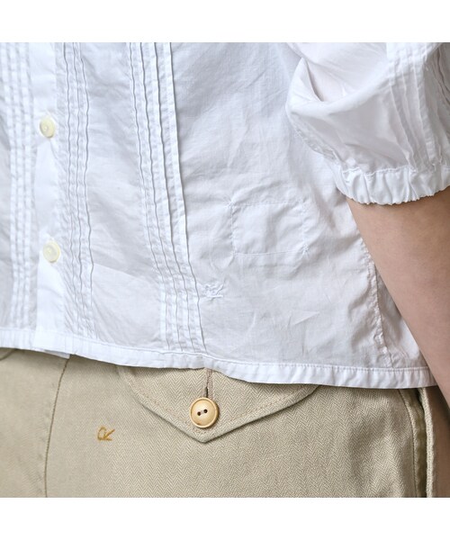 45R（フォーティファイブアール）の「バチストのピンタックレースブラウス（その他・レディース・02-白・02-M/03-L）」の10枚目の写真