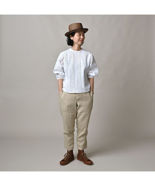 45R（フォーティファイブアール）の「バチストのピンタックレースブラウス（その他・レディース・02-白・02-M/03-L）」の3枚目の写真