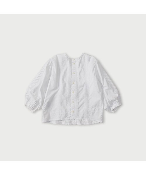 45R（フォーティファイブアール）の「バチストのピンタックレースブラウス（その他・レディース・02-白・02-M/03-L）」の2枚目の写真