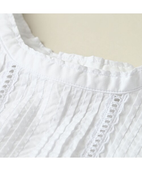 45R（フォーティファイブアール）の「バチストのピンタックレースブラウス（その他・レディース・02-白・02-M/03-L）」の11枚目の写真