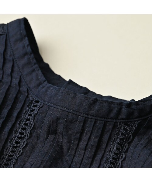 45R(フォーティファイブアール)の「バチストのピンタックレースブラウス(インディゴ)(その他・レディース・73-インディゴ・02-M/03-L)」の12枚目の写真