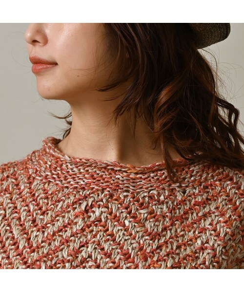 45R（フォーティファイブアール）の「リネンヘリンボンの908セーター（トップス・レディース・12-ナチュラル×ネイビーヘリンボン/53-ホワイト×アカヘリンボン・02-S/04-L）」の13枚目の写真