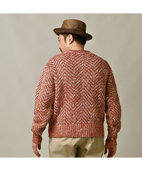 45R（フォーティファイブアール）の「リネンヘリンボンの908セーター（トップス・レディース・12-ナチュラル×ネイビーヘリンボン/53-ホワイト×アカヘリンボン・02-S/04-L）」の12枚目の写真