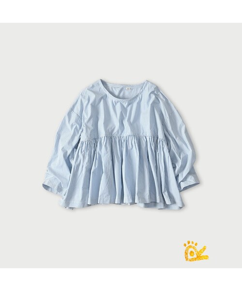 45R（フォーティファイブアール）の「ONEONE 宝物のギャザーブラウス（その他・レディース・12-ざっくりカディ ベージュ/42-スーピマオックス うすピンクシャンブレー/60-カーキ/61-うすカーキ/70-インドカディ インディゴ/72-180番三子 サックスストライプ/73-180番三子 サックス細ストライプ/74-浅葱シャンブレー ブロード/78-スーピマオックス ブルーバスク/80-ブラウン/81-スーピマオックス 茶シャンブレー�@/82-スーピマオックス 茶シャンブレー�A/90-モンプチチノ・00-フリー）」の6枚目の写真