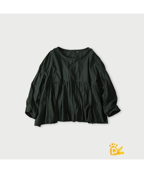 45R（フォーティファイブアール）の「ONEONE 宝物のギャザーブラウス（その他・レディース・12-ざっくりカディ ベージュ/42-スーピマオックス うすピンクシャンブレー/60-カーキ/61-うすカーキ/70-インドカディ インディゴ/72-180番三子 サックスストライプ/73-180番三子 サックス細ストライプ/74-浅葱シャンブレー ブロード/78-スーピマオックス ブルーバスク/80-ブラウン/81-スーピマオックス 茶シャンブレー�@/82-スーピマオックス 茶シャンブレー�A/90-モンプチチノ・00-フリー）」の3枚目の写真