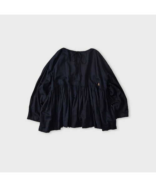 45R（フォーティファイブアール）の「ONEONE 宝物のギャザーブラウス（インディゴ）（その他・レディース・75-サテン インディゴ/77-ふわふわインディゴ二重織・00-フリー）」の3枚目の写真