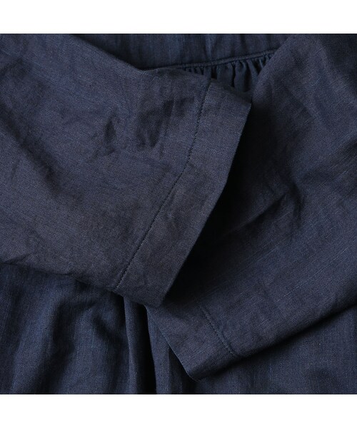 45R（フォーティファイブアール）の「ONEONE 宝物のギャザーブラウス（インディゴ）（その他・レディース・75-サテン インディゴ/77-ふわふわインディゴ二重織・00-フリー）」の15枚目の写真