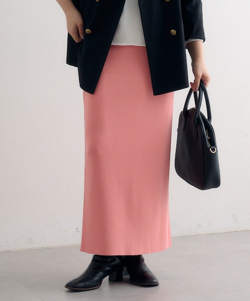 PUAL CE CIN（ピュアルセシン）の「＼累計1万枚突破！／《-3㎏見え》【Du noir】ナロースカート（スカート・レディース・ブルー/アイボリー/ピンク/ブラック・1/2）」の4枚目の写真