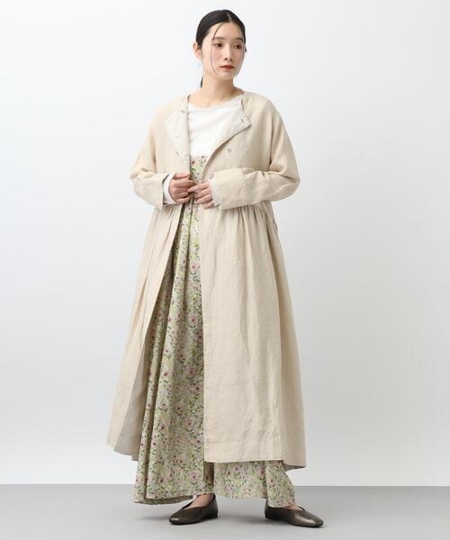 studio CLIP（スタディオクリップ）の「《先行予約/natural by clip》リネンツイルワンピースコート（ジャケット/アウター・チャコール18/ベージュ55・F）」の22枚目の写真