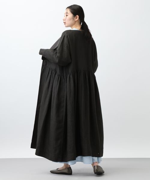 studio CLIP（スタディオクリップ）の「《先行予約/natural by clip》リネンツイルワンピースコート（ジャケット/アウター・チャコール18/ベージュ55・F）」の8枚目の写真