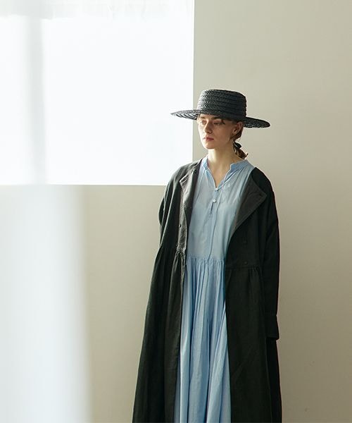 studio CLIP（スタディオクリップ）の「《先行予約/natural by clip》リネンツイルワンピースコート（ジャケット/アウター・チャコール18/ベージュ55・F）」の3枚目の写真