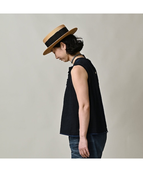 45R（フォーティファイブアール）の「いろいろ天竺のキャミ（インディゴ）（トップス・レディース・73-インディゴ・02-M/03-L）」の5枚目の写真