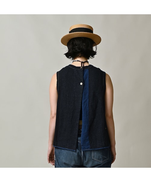 45R（フォーティファイブアール）の「いろいろ天竺のキャミ（インディゴ）（トップス・レディース・73-インディゴ・02-M/03-L）」の6枚目の写真