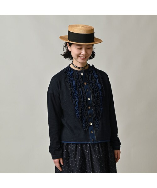 45R（フォーティファイブアール）の「いろいろ天竺のカーディガン（インディゴ）（トップス・レディース・73-インディゴ・02-M/03-L）」の7枚目の写真