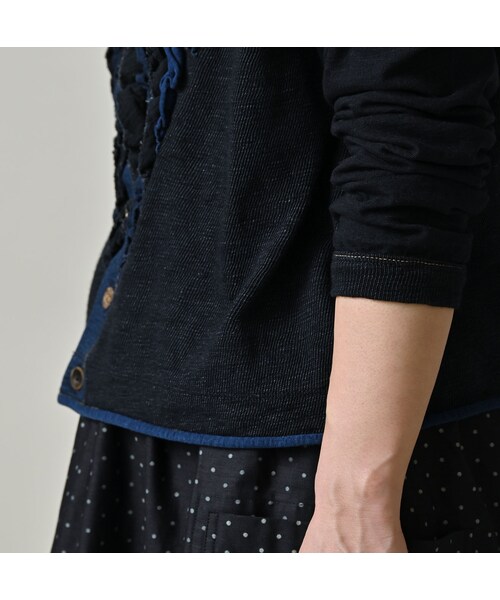 45R（フォーティファイブアール）の「いろいろ天竺のカーディガン（インディゴ）（トップス・レディース・73-インディゴ・02-M/03-L）」の10枚目の写真