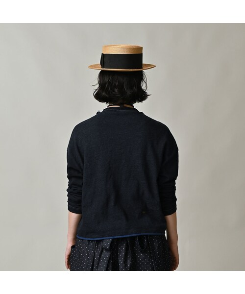 45R（フォーティファイブアール）の「いろいろ天竺のカーディガン（インディゴ）（トップス・レディース・73-インディゴ・02-M/03-L）」の6枚目の写真