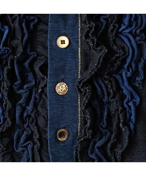 45R（フォーティファイブアール）の「いろいろ天竺のカーディガン（インディゴ）（トップス・レディース・73-インディゴ・02-M/03-L）」の16枚目の写真