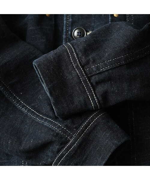 45R（フォーティファイブアール）の「デニム天竺のGジャン（インディゴ）（ジャケット/アウター・レディース・93-墨納戸・02-M/03-L）」の17枚目の写真
