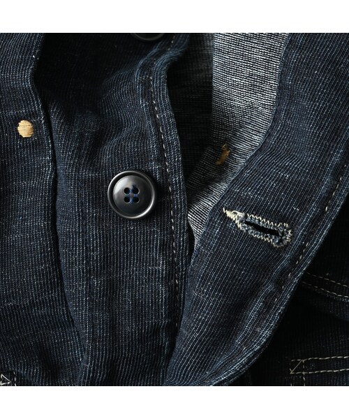 45R（フォーティファイブアール）の「デニム天竺のGジャン（インディゴ）（ジャケット/アウター・レディース・93-墨納戸・02-M/03-L）」の13枚目の写真