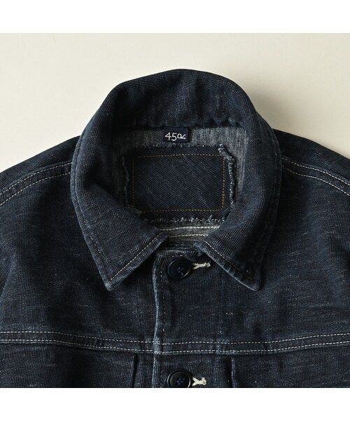 45R（フォーティファイブアール）の「デニム天竺のGジャン（インディゴ）（ジャケット/アウター・レディース・93-墨納戸・02-M/03-L）」の12枚目の写真