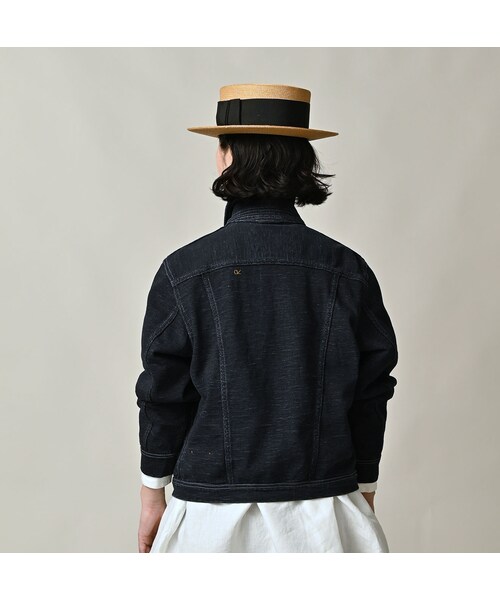 45R（フォーティファイブアール）の「デニム天竺のGジャン（インディゴ）（ジャケット/アウター・レディース・93-墨納戸・02-M/03-L）」の6枚目の写真