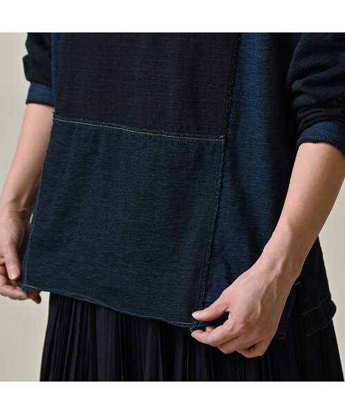 45R（フォーティファイブアール）の「いろいろ天竺の908Tシャツ（インディゴ）（トップス・レディース・73-インディゴ・02-S/04-L）」の13枚目の写真