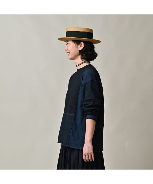 45R（フォーティファイブアール）の「いろいろ天竺の908Tシャツ（インディゴ）（トップス・レディース・73-インディゴ・02-S/04-L）」の6枚目の写真