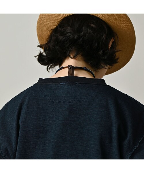 45R（フォーティファイブアール）の「いろいろ天竺の908Tシャツ（インディゴ）（トップス・レディース・73-インディゴ・02-S/04-L）」の14枚目の写真