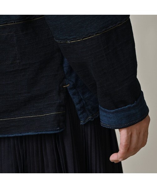 45R（フォーティファイブアール）の「いろいろ天竺の908Tシャツ（インディゴ）（トップス・レディース・73-インディゴ・02-S/04-L）」の16枚目の写真