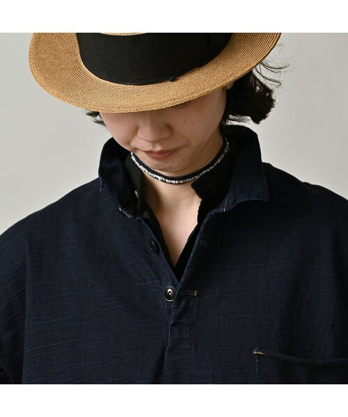 45R（フォーティファイブアール）の「いろいろ天竺の908ポロシャツ（インディゴ）（トップス・レディース・73-インディゴ・00-フリー）」の12枚目の写真