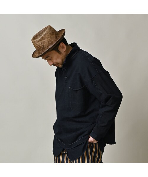 45R（フォーティファイブアール）の「いろいろ天竺の908ポロシャツ（インディゴ）（トップス・レディース・73-インディゴ・00-フリー）」の10枚目の写真