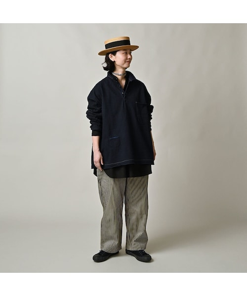 45R（フォーティファイブアール）の「いろいろ天竺の908ポロシャツ（インディゴ）（トップス・レディース・73-インディゴ・00-フリー）」の3枚目の写真