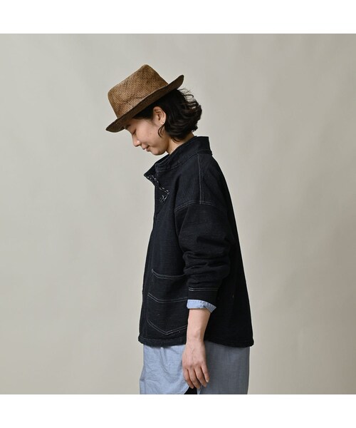 45R（フォーティファイブアール）の「デニム天竺の908プル（インディゴ）（トップス・レディース・93-墨納戸・02-S/04-L）」の6枚目の写真