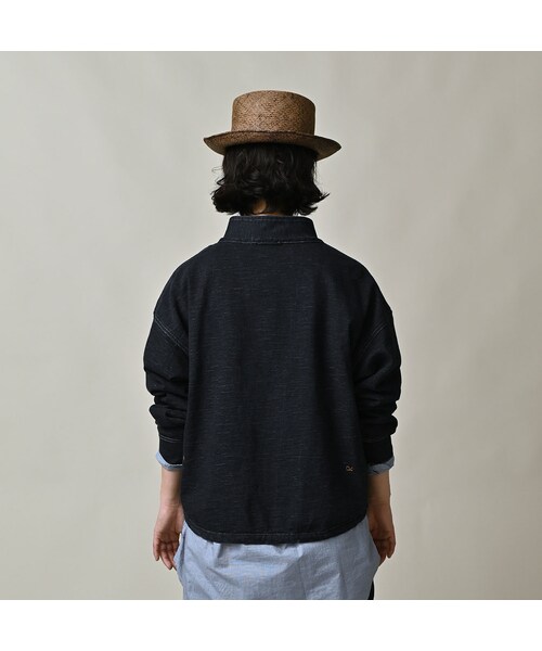 45R（フォーティファイブアール）の「デニム天竺の908プル（インディゴ）（トップス・レディース・93-墨納戸・02-S/04-L）」の7枚目の写真