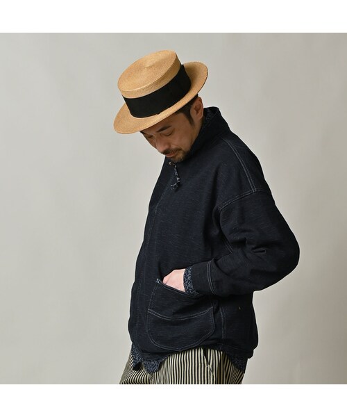 45R（フォーティファイブアール）の「デニム天竺の908プル（インディゴ）（トップス・レディース・93-墨納戸・02-S/04-L）」の10枚目の写真