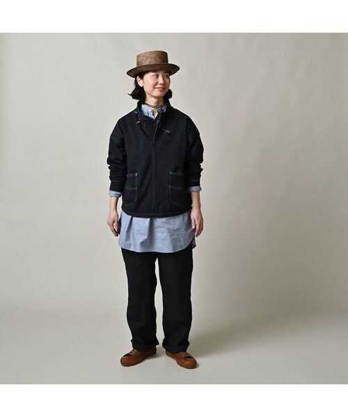 45R（フォーティファイブアール）の「デニム天竺の908プル（インディゴ）（トップス・レディース・93-墨納戸・02-S/04-L）」の3枚目の写真